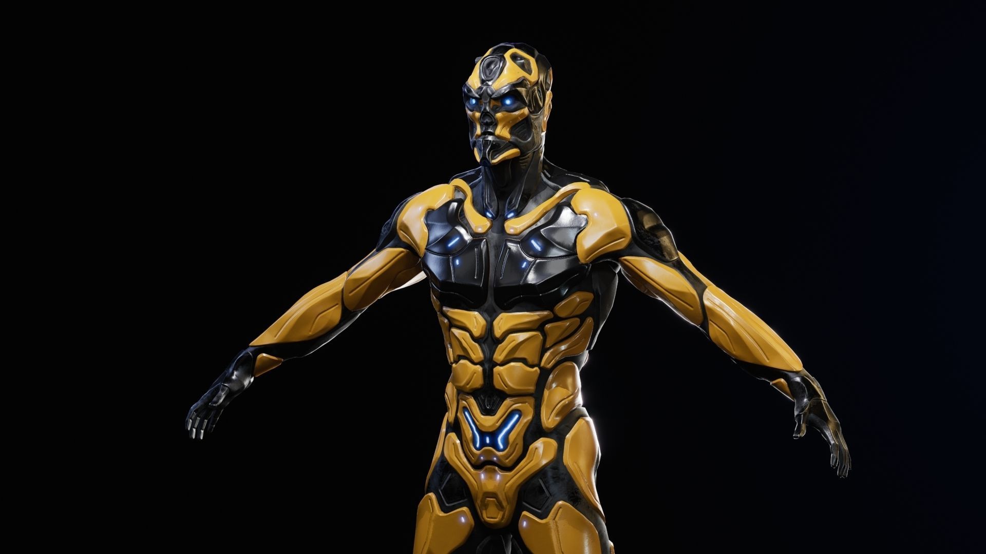 Sci-Fi Human M8 Low-poly 3D model_6