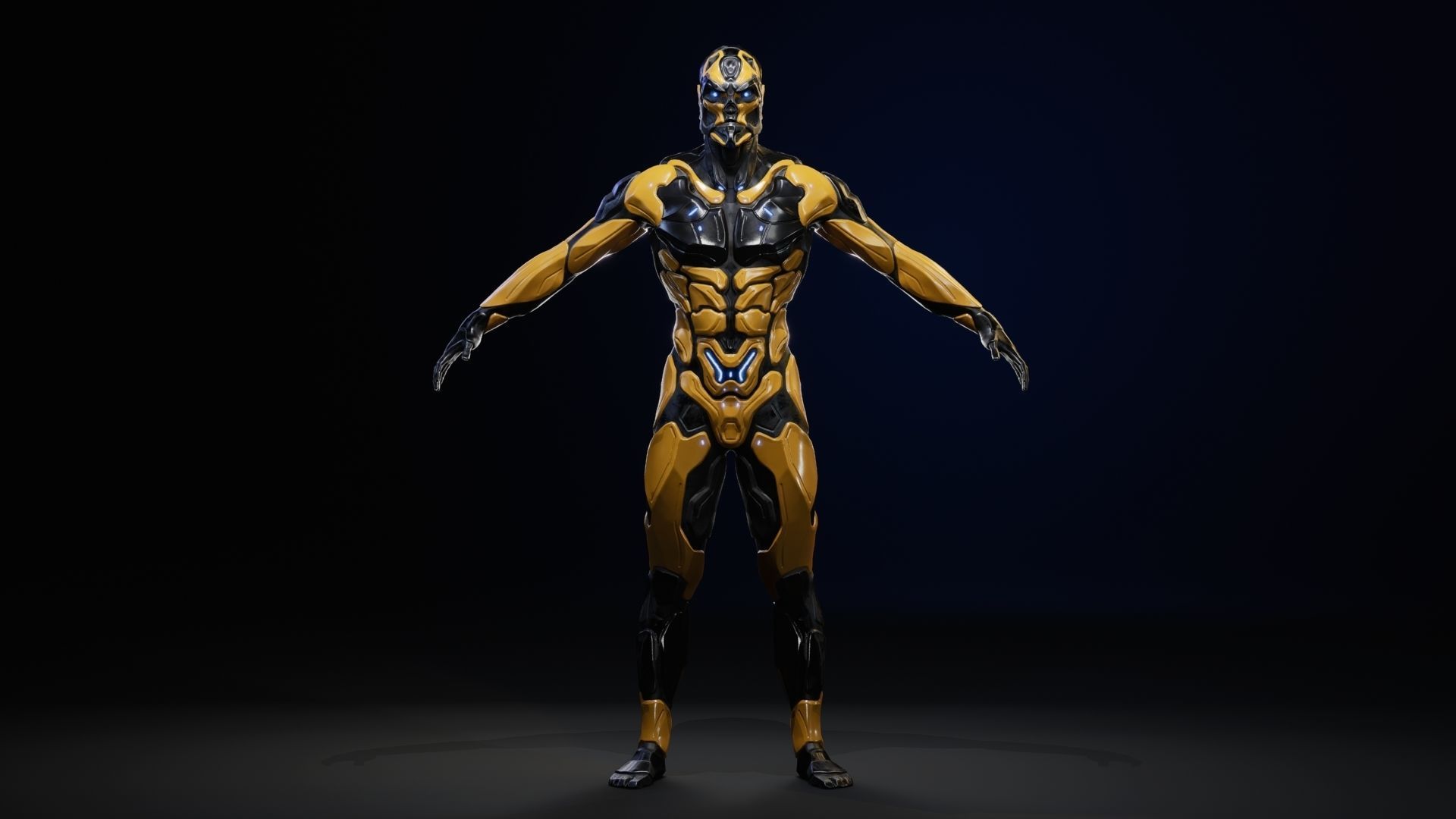 Sci-Fi Human M8 Low-poly 3D model_7