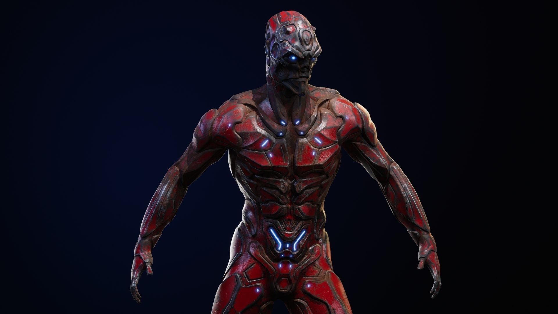 Sci-Fi Human M8 Low-poly 3D model_15