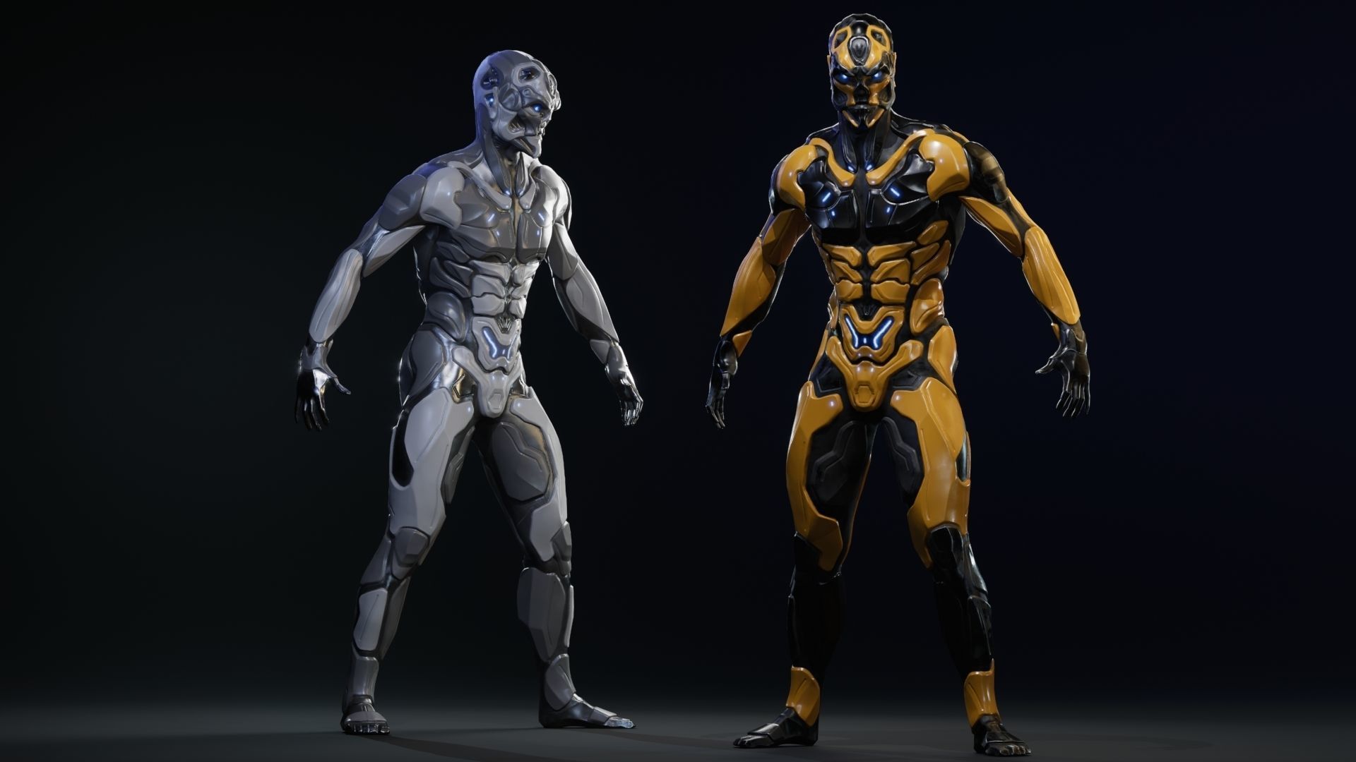 Sci-Fi Human M8 Low-poly 3D model_4