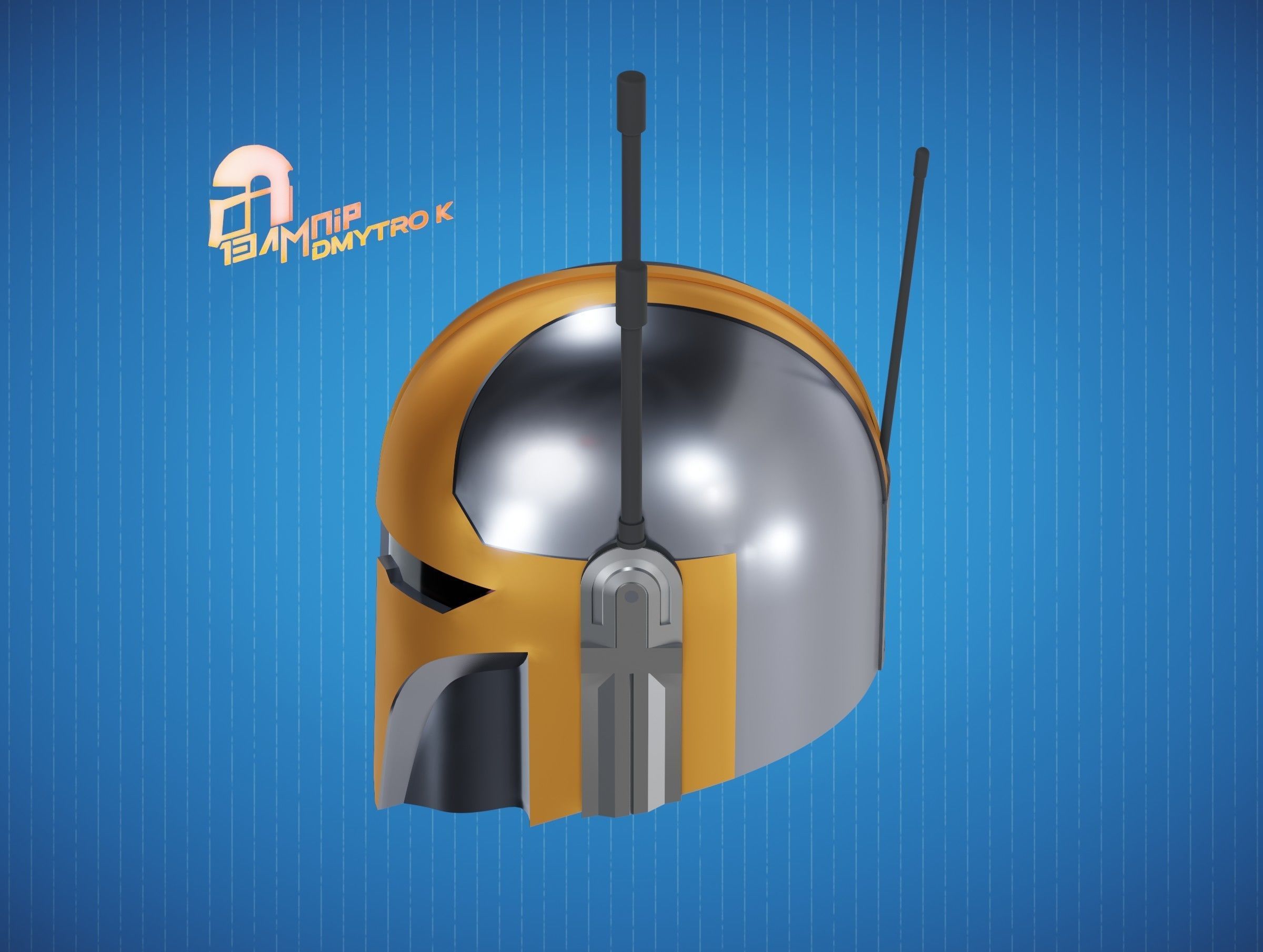 Operator Mandalorian helmet 3D print model_10