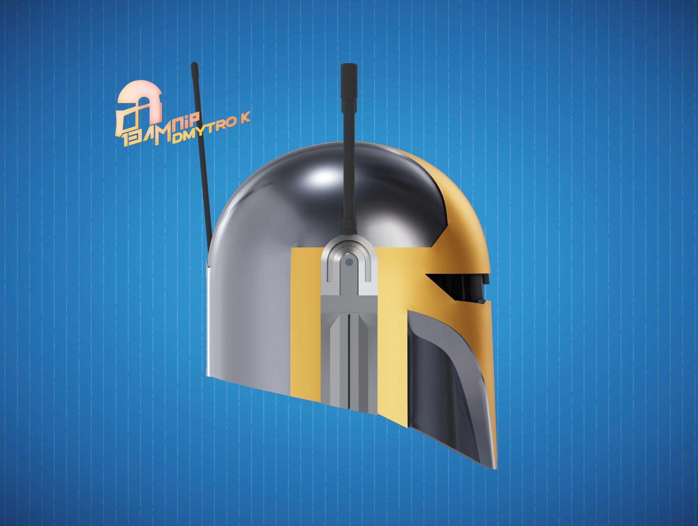 Operator Mandalorian helmet 3D print model_7