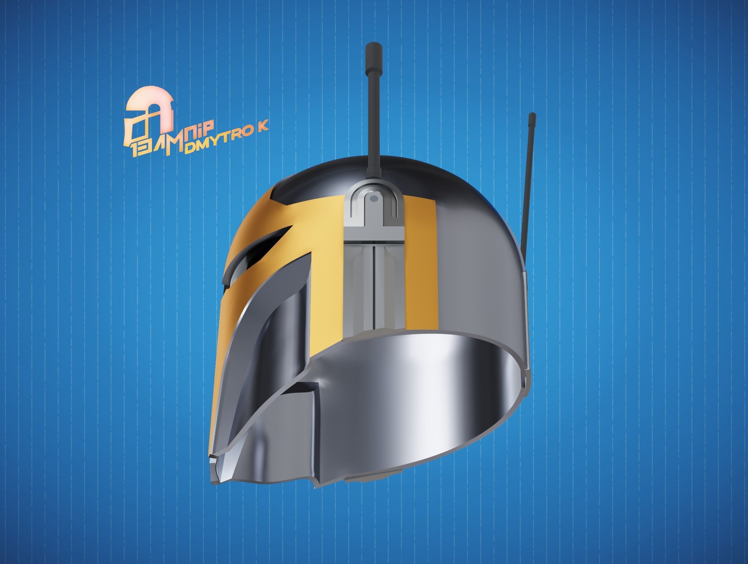 Operator Mandalorian helmet 3D print model_11