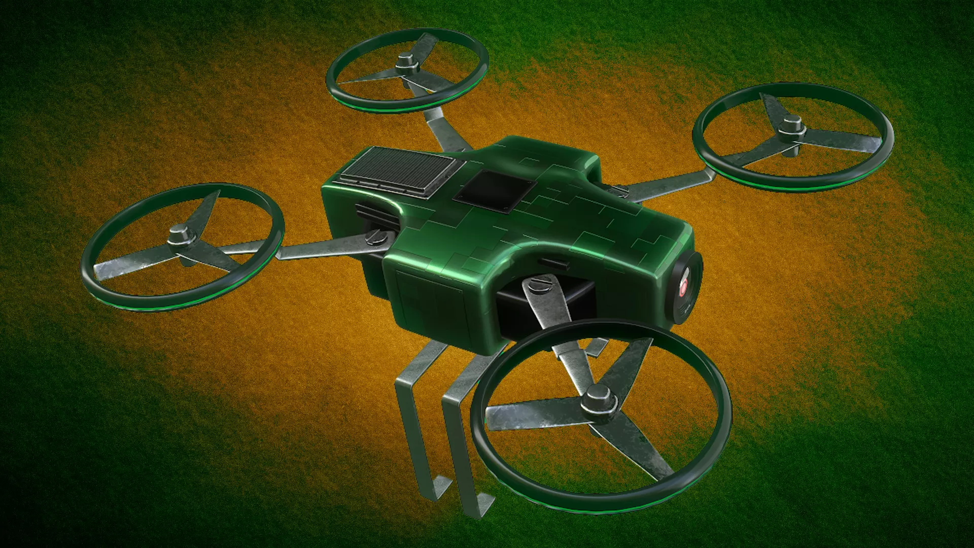Quadcopter drone Low-poly 3D model