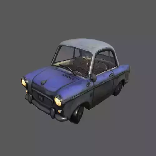 Toon Taxi car blue 3D model