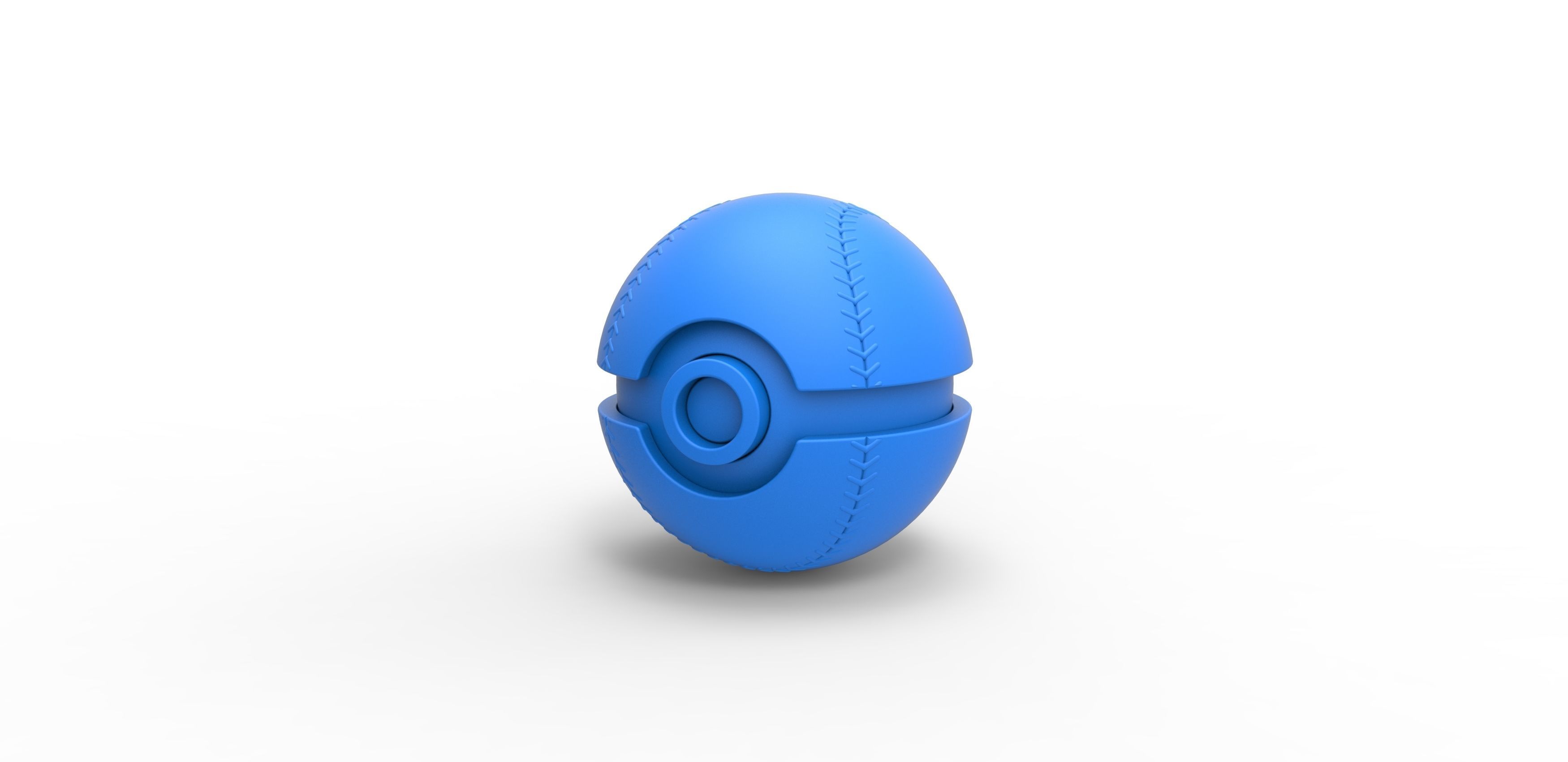 Baseball style orb 3D print model_9