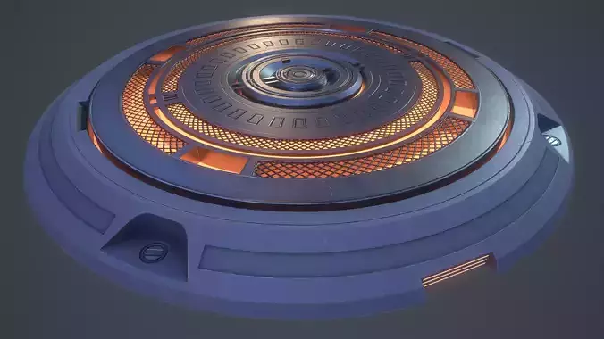 Sci-Fi Jumpad Platform Low-poly 3D model