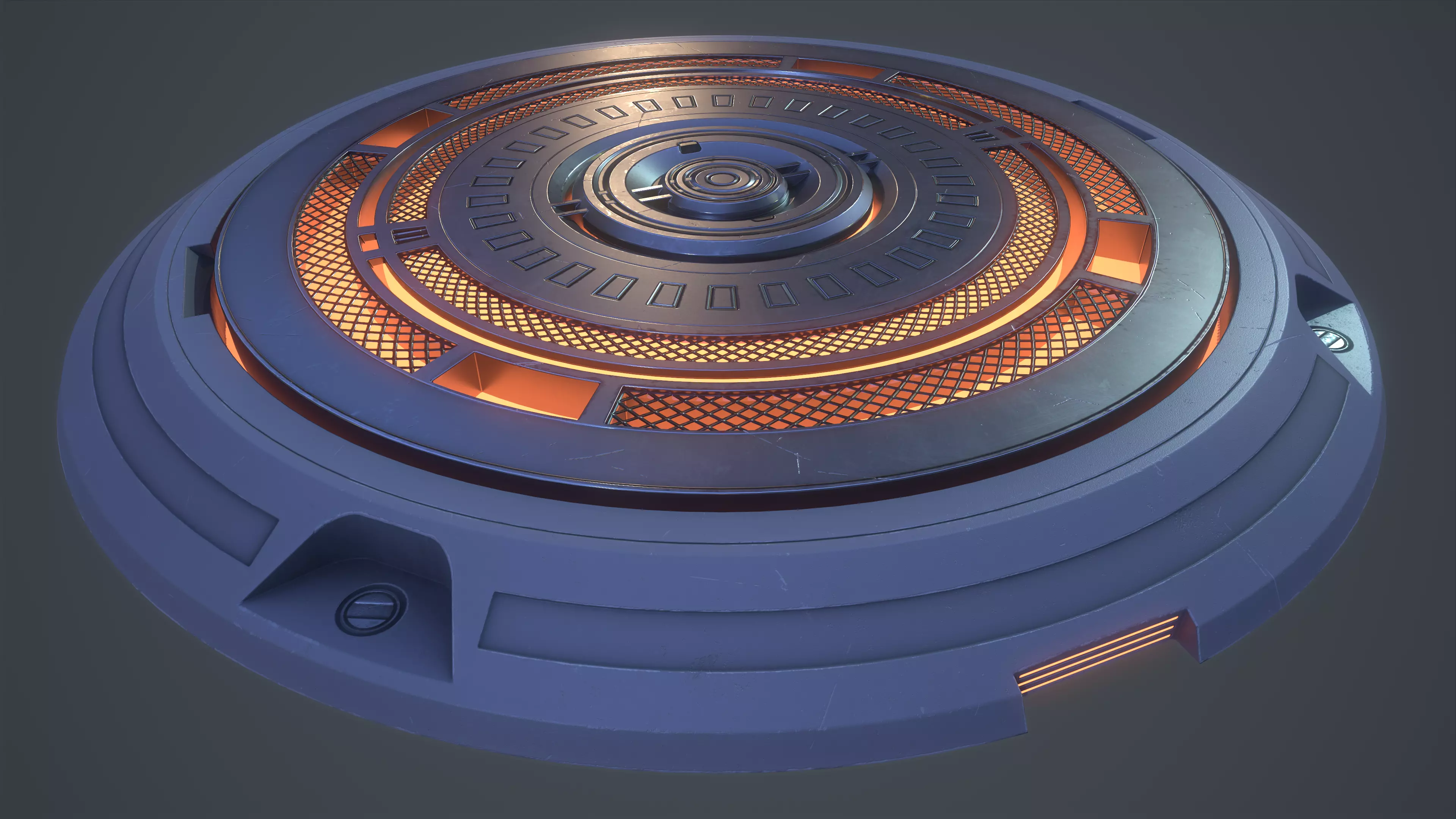 Sci-Fi Jumpad Platform Low-poly 3D model_0