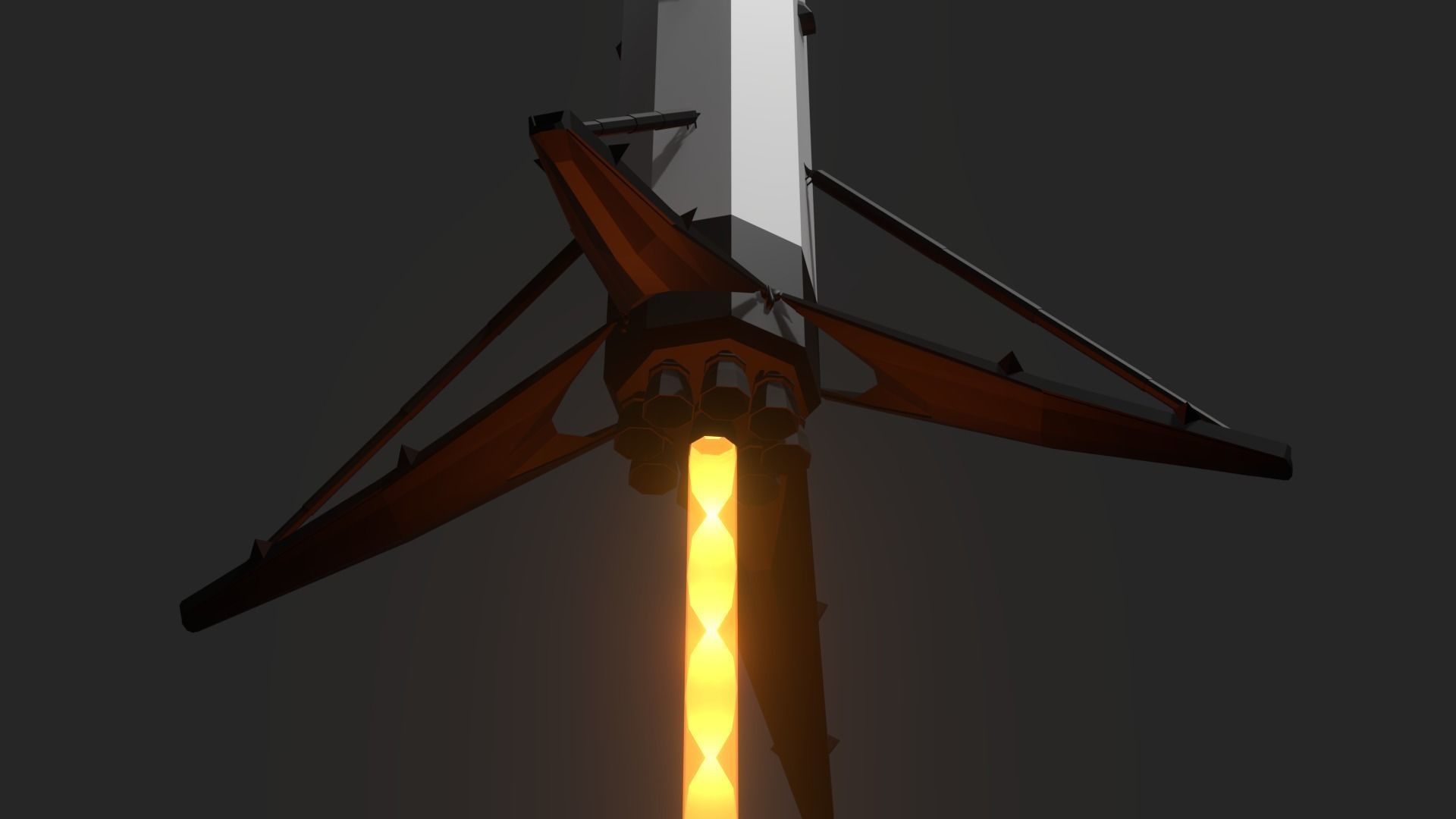Falcon 9 - Low Poly rocket Low-poly 3D model_3