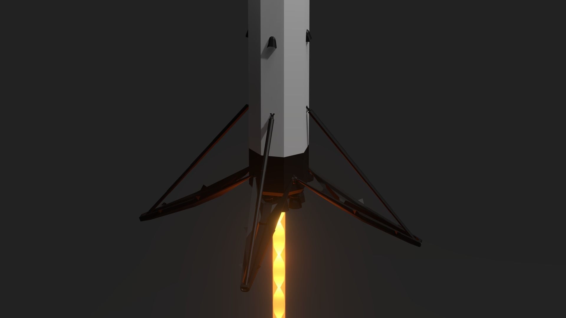 Falcon 9 - Low Poly rocket Low-poly 3D model_1