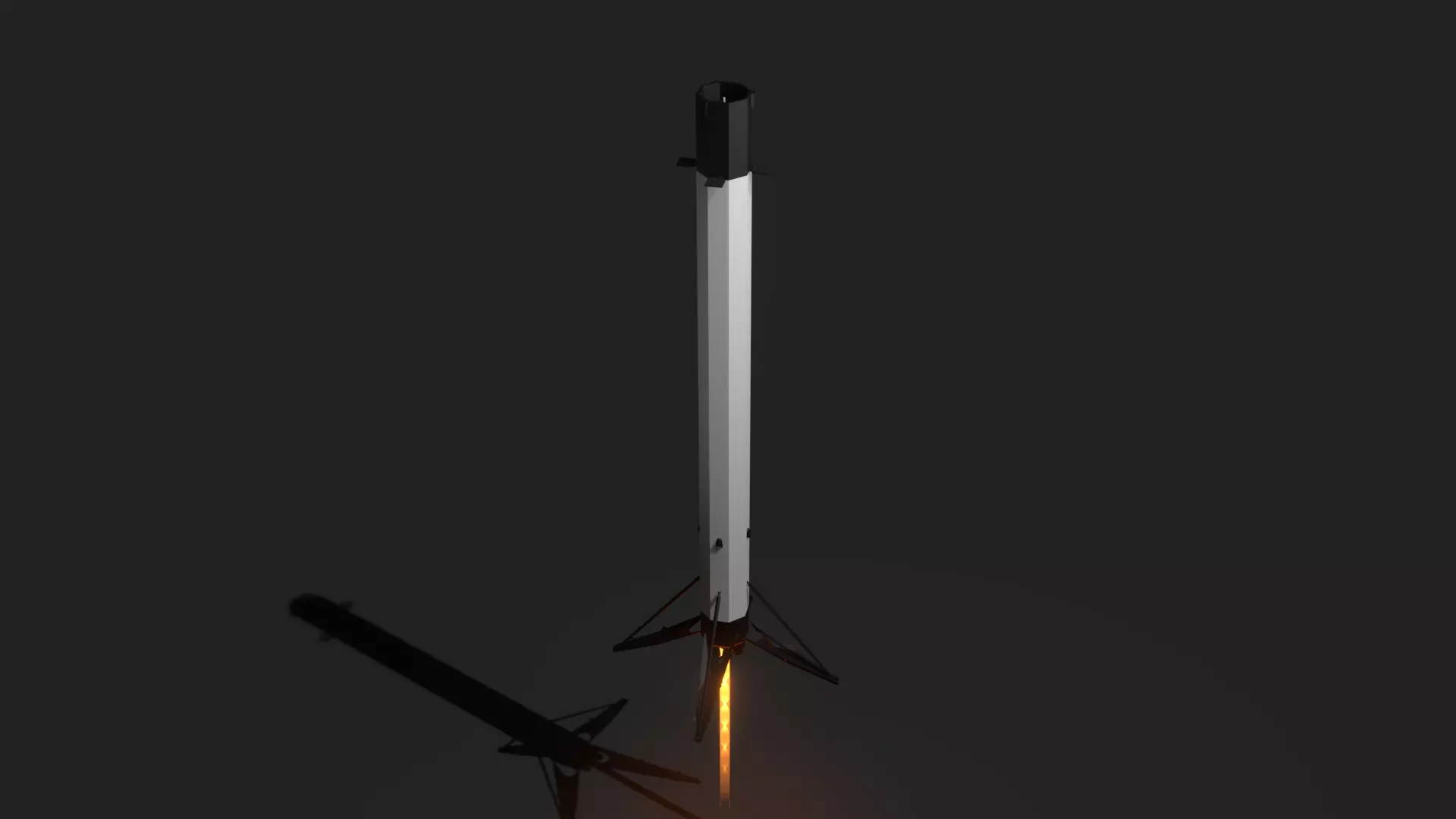 Falcon 9 - Low Poly rocket Low-poly 3D model_0