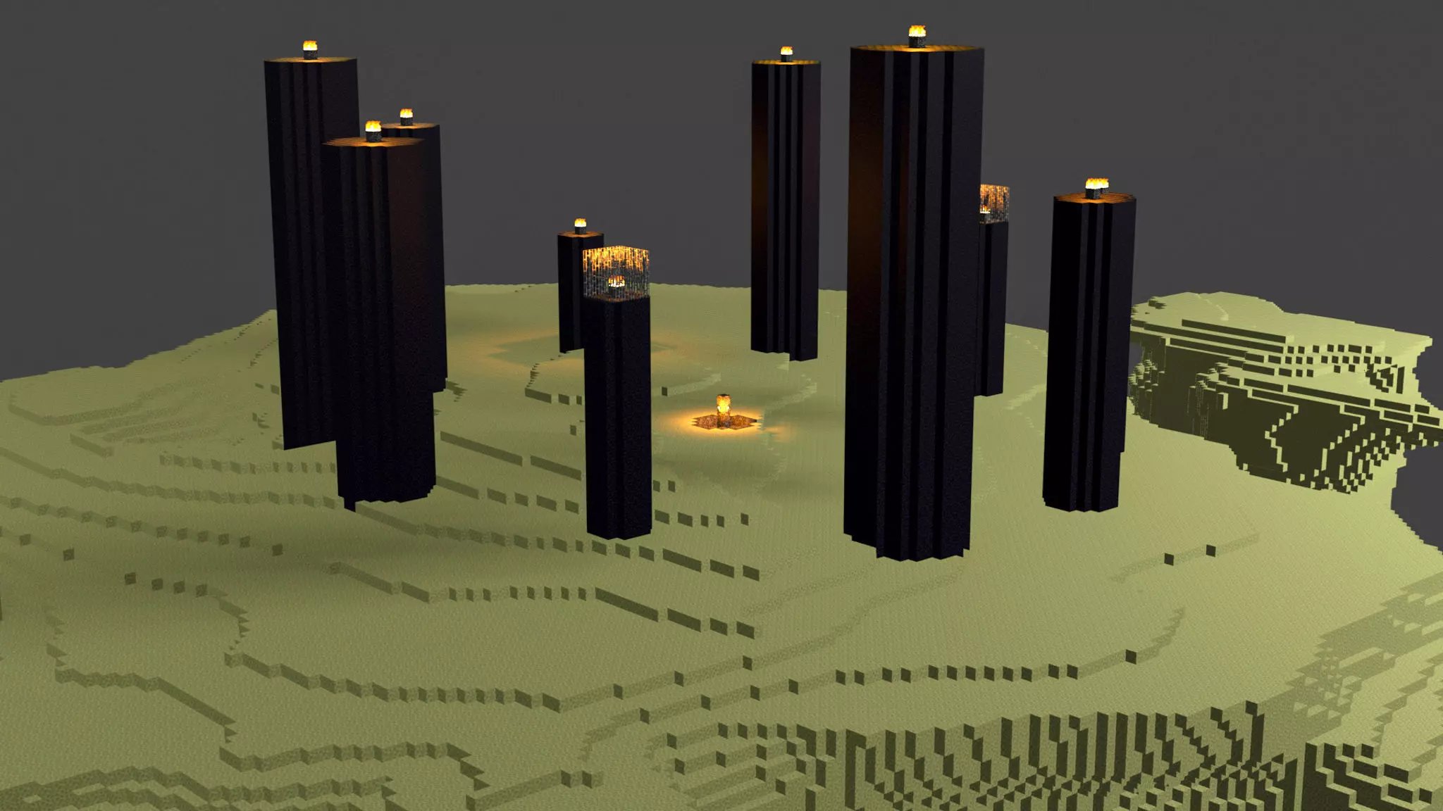 The End In Minecraft Low-poly 3D model_0