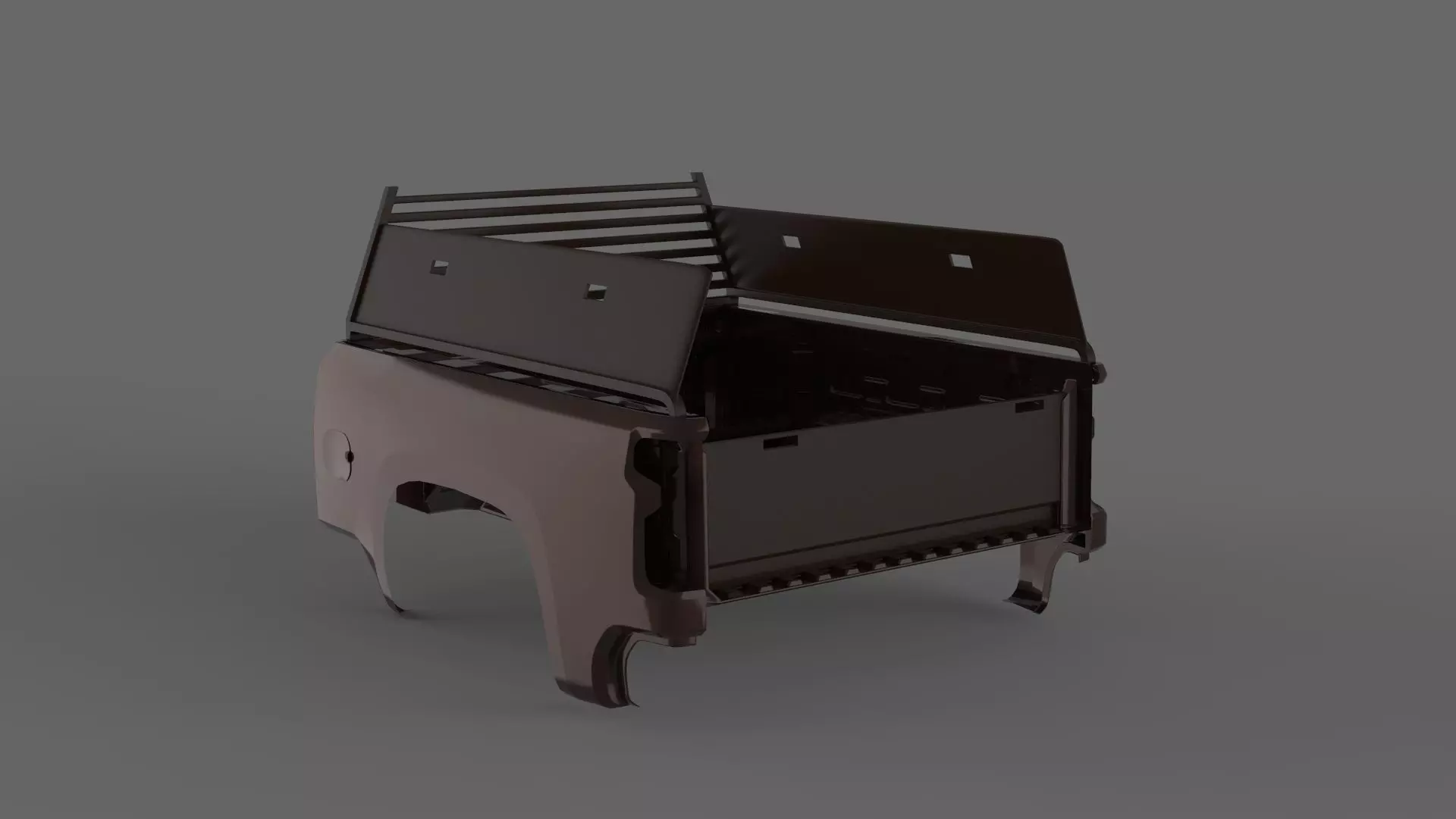 Chevy truck bed rails with cover 3D model