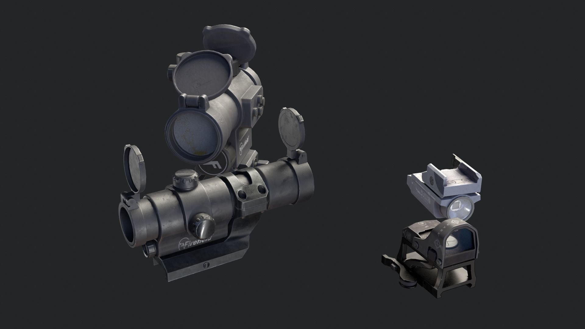 red dots Low-poly 3D model_7