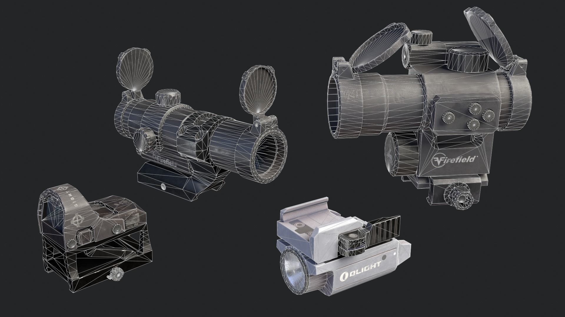 red dots Low-poly 3D model_6