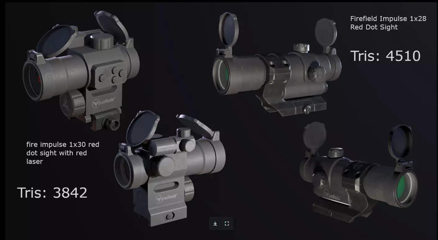 red dots Low-poly 3D model_0