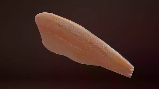 Salmon fillet Low-poly 3D model