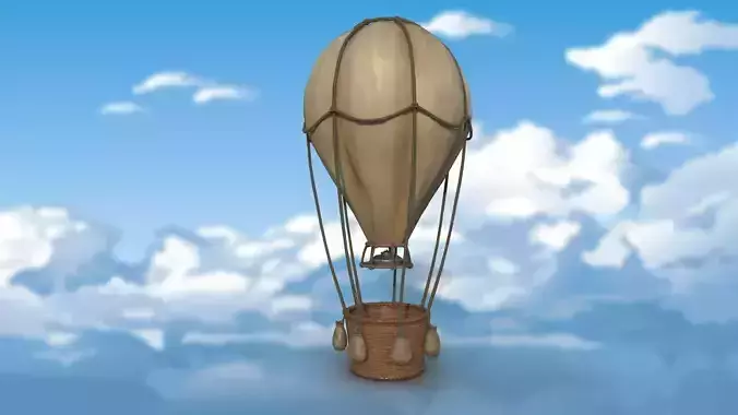 Stylized hot air balloon PBR game ready