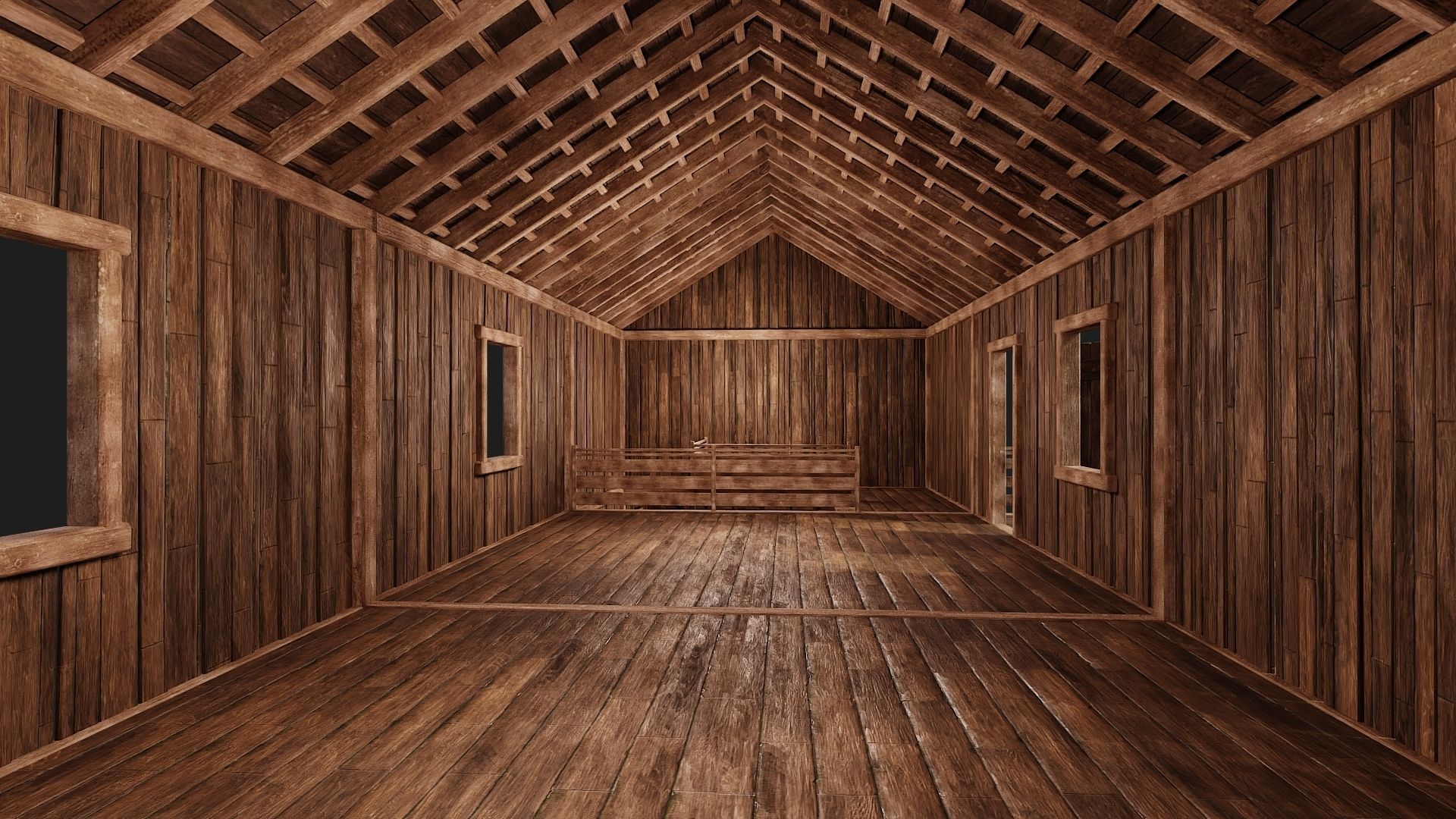 Old Wooden House Building 4K Textures GameReady 122 Low-poly 3D model_5