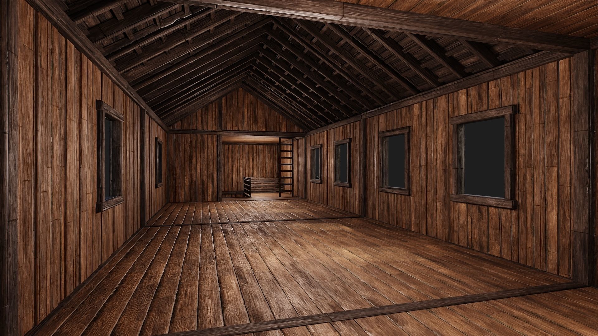 Old Wooden House Building 4K Textures GameReady 124 Low-poly 3D model_4
