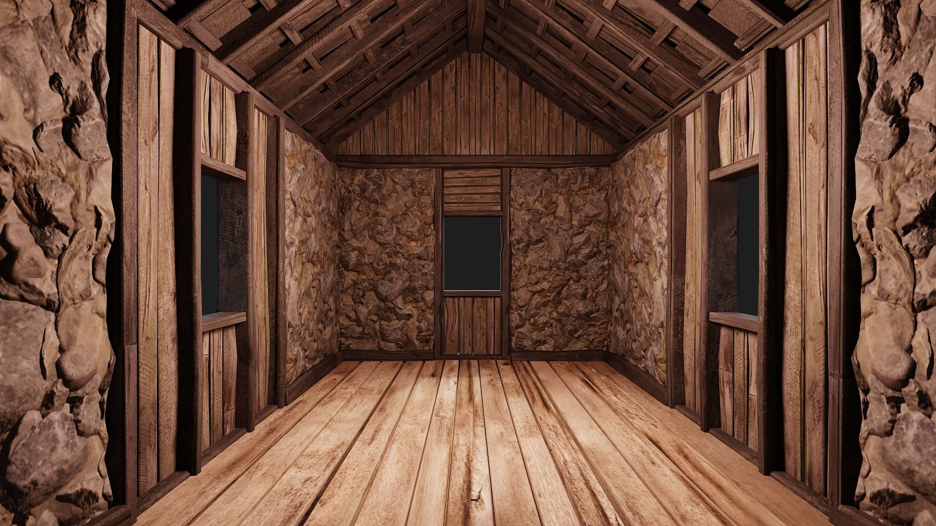 Old Medieval Building 4K Textures GameReady 125 Low-poly 3D model_5