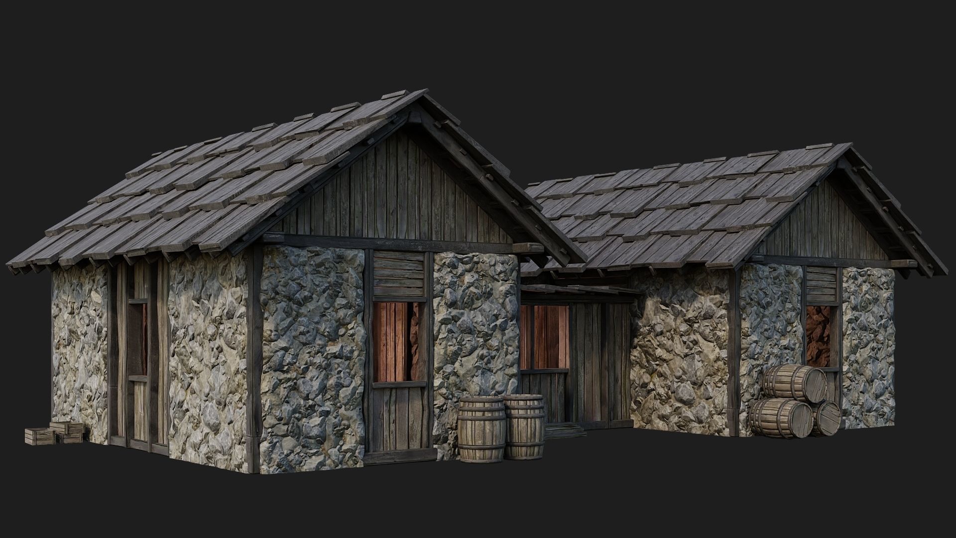 Old Medieval Building 4K Textures GameReady 126 Low-poly 3D model_7