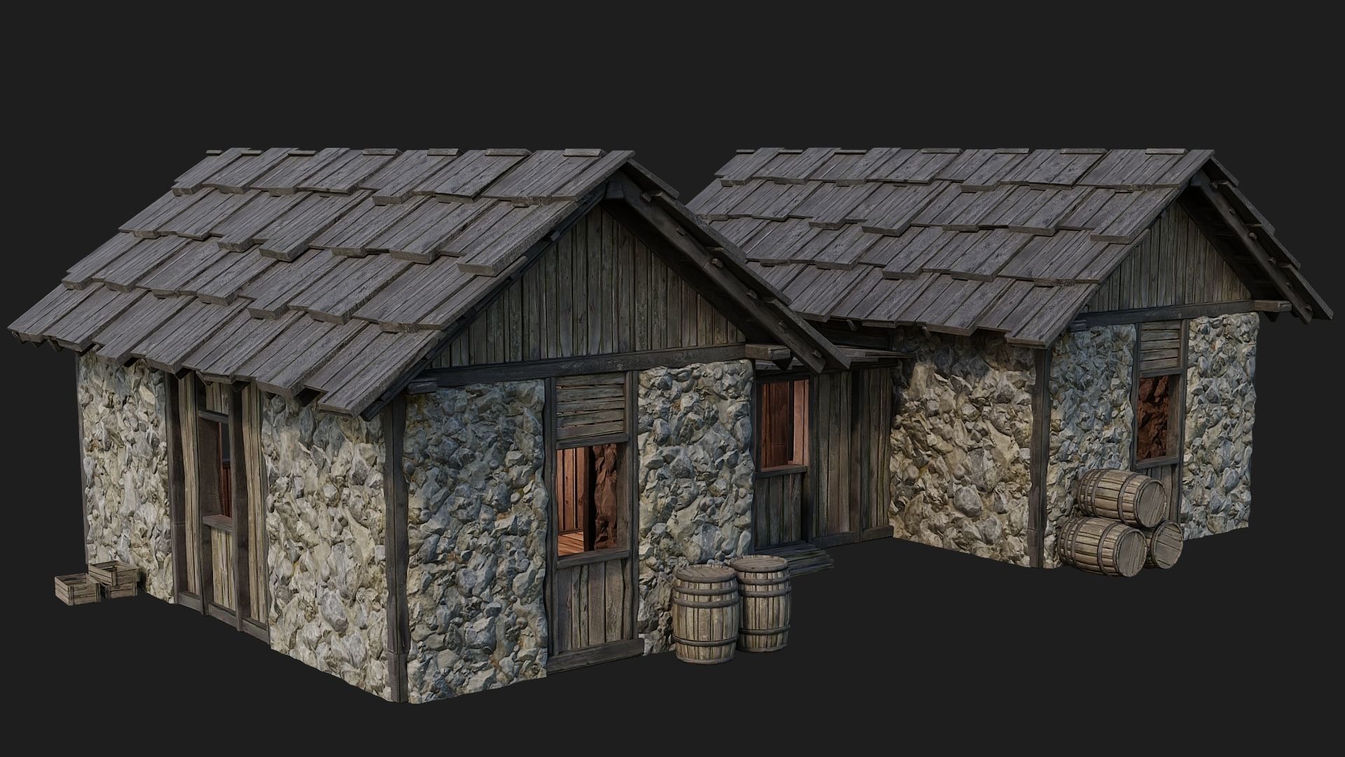 Old Medieval Building 4K Textures GameReady 126 Low-poly 3D model_12