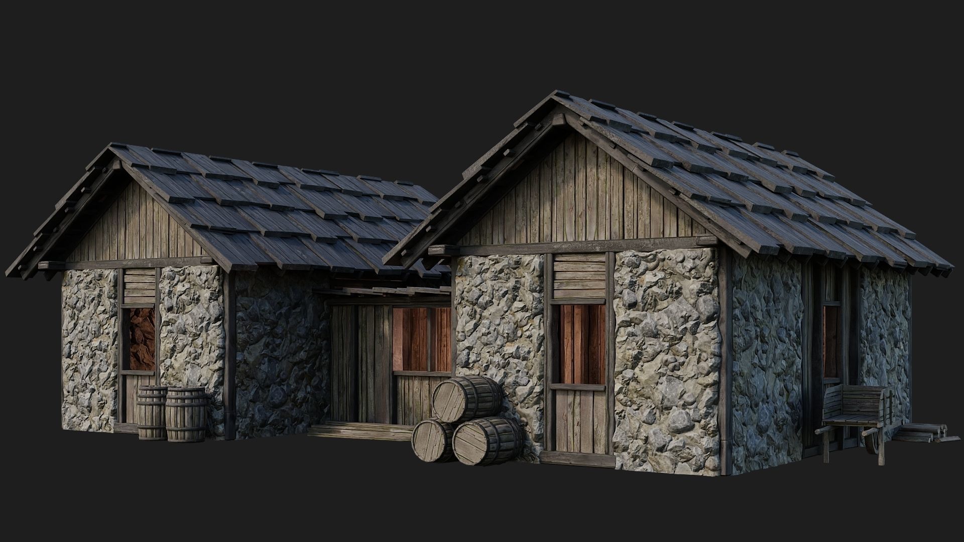 Old Medieval Building 4K Textures GameReady 126 Low-poly 3D model_8