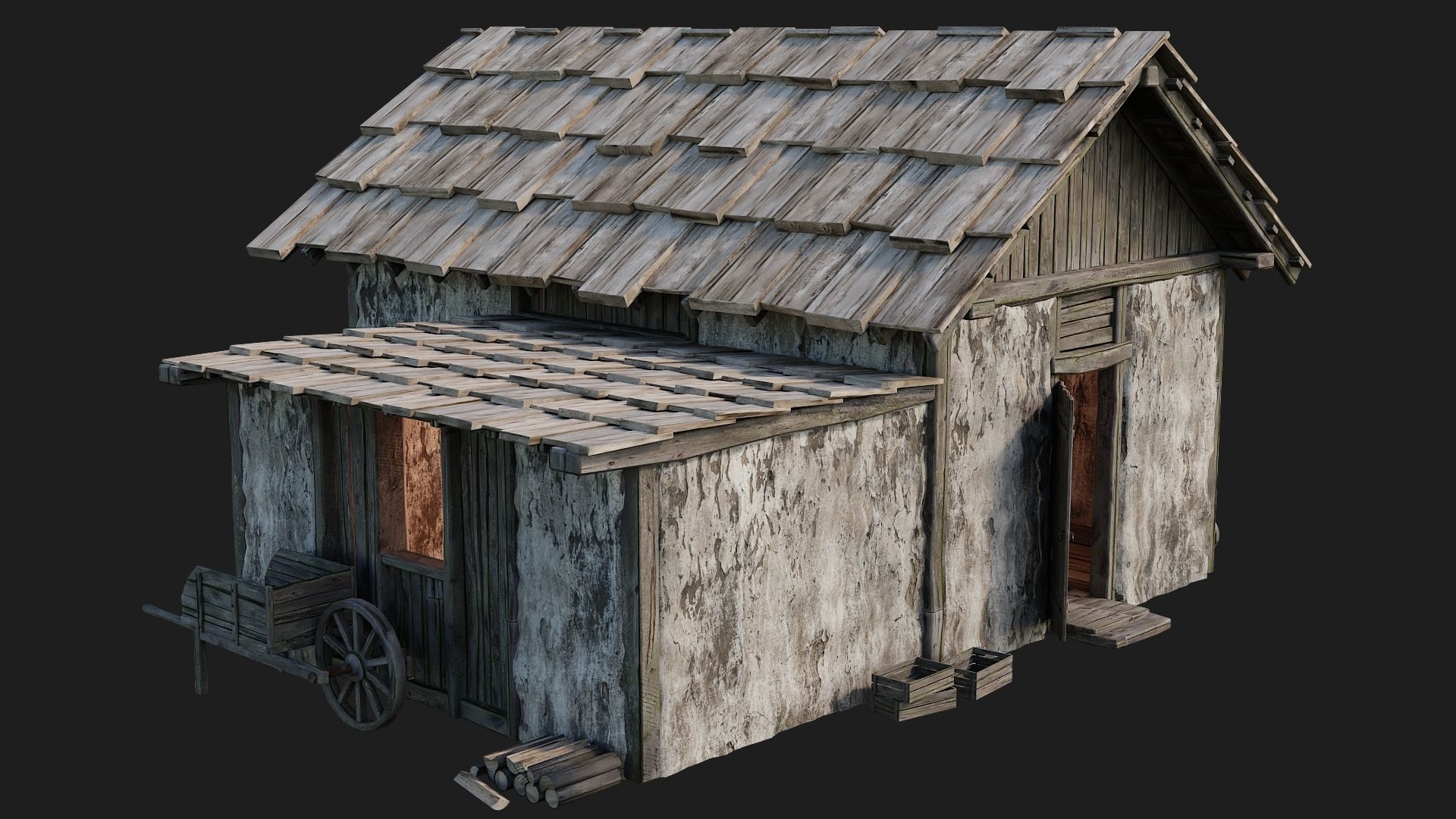 Old Medieval Building 4K Textures GameReady 127 Low-poly 3D model_10