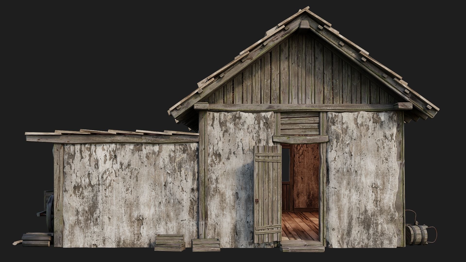 Old Medieval Building 4K Textures GameReady 127 Low-poly 3D model_2