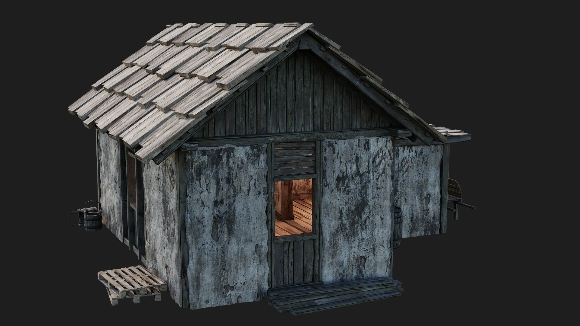 Old Medieval Building 4K Textures GameReady 127 Low-poly 3D model_12