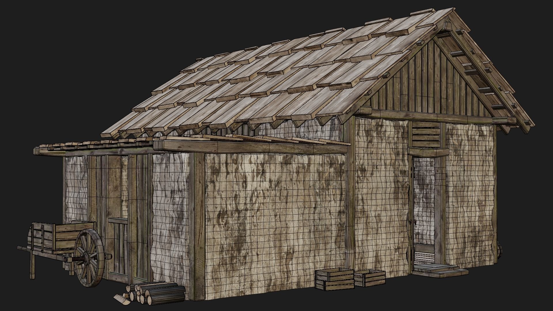 Old Medieval Building 4K Textures GameReady 127 Low-poly 3D model_5