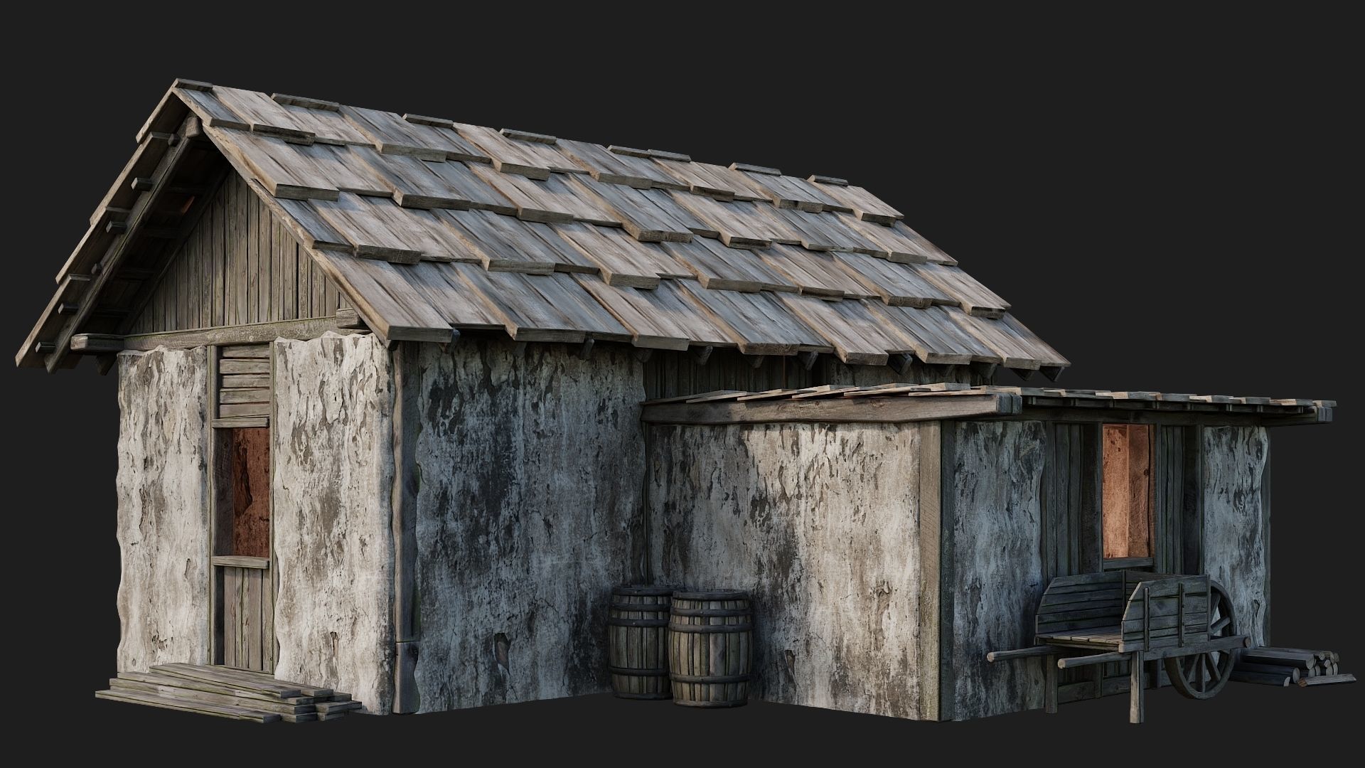 Old Medieval Building 4K Textures GameReady 127 Low-poly 3D model_8