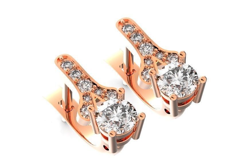 Elegant set engagement and earrings with round diamond 500 3D Model Collection_44