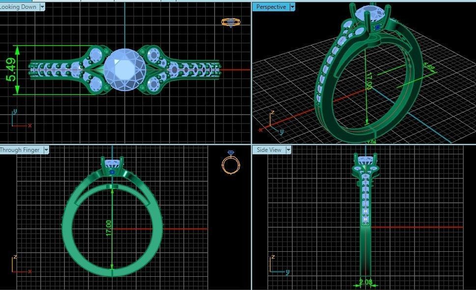 Elegant set engagement and earrings with round diamond 500 3D Model Collection_35