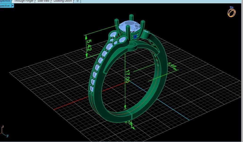 Elegant set engagement and earrings with round diamond 500 3D Model Collection_21