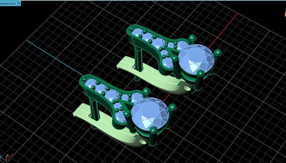 Elegant set engagement and earrings with round diamond 500 3D Model Collection_27