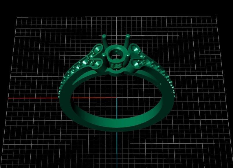 Elegant set engagement and earrings with round diamond 500 3D Model Collection_25