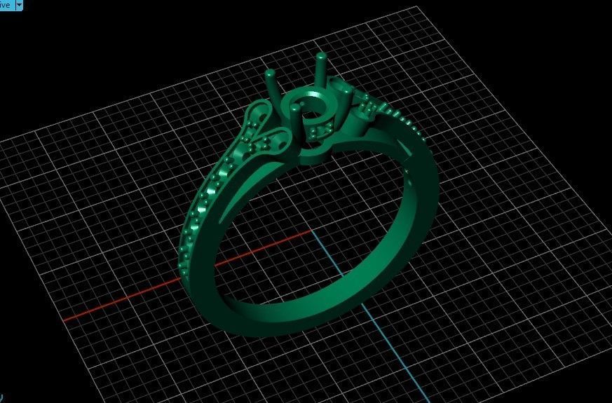 Elegant set engagement and earrings with round diamond 500 3D Model Collection_19