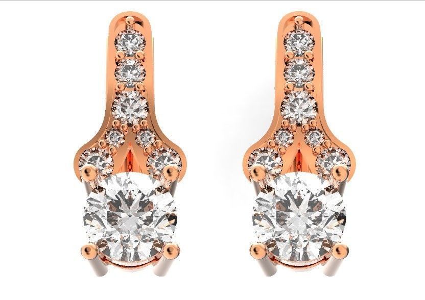 Elegant set engagement and earrings with round diamond 500 3D Model Collection_26