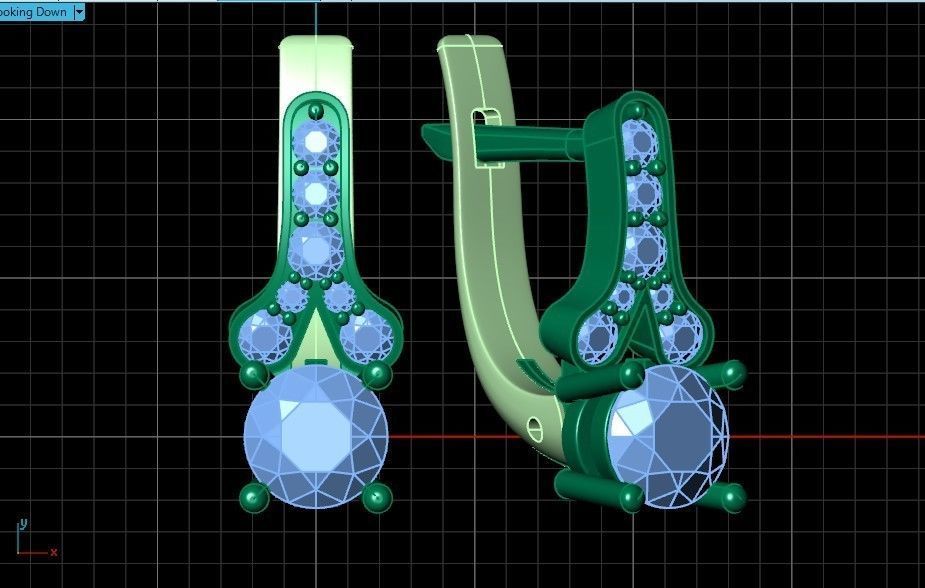 Elegant set engagement and earrings with round diamond 500 3D Model Collection_37