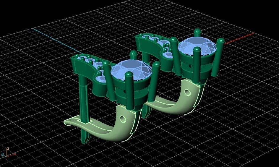 Elegant set engagement and earrings with round diamond 500 3D Model Collection_39