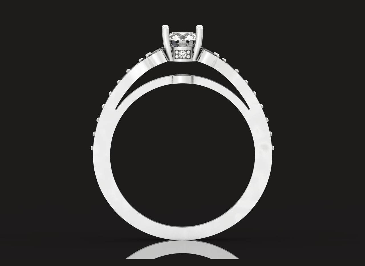 Elegant set engagement and earrings with round diamond 500 3D Model Collection_16