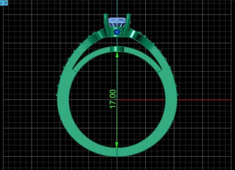 Elegant set engagement and earrings with round diamond 500 3D Model Collection_38