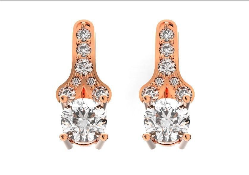Elegant set engagement and earrings with round diamond 500 3D Model Collection_34