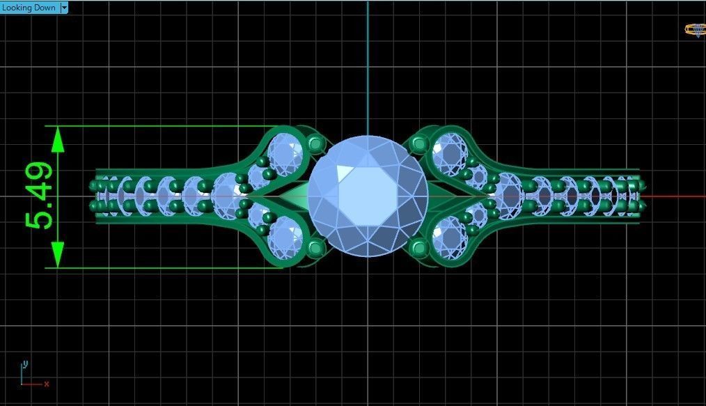 Elegant set engagement and earrings with round diamond 500 3D Model Collection_43