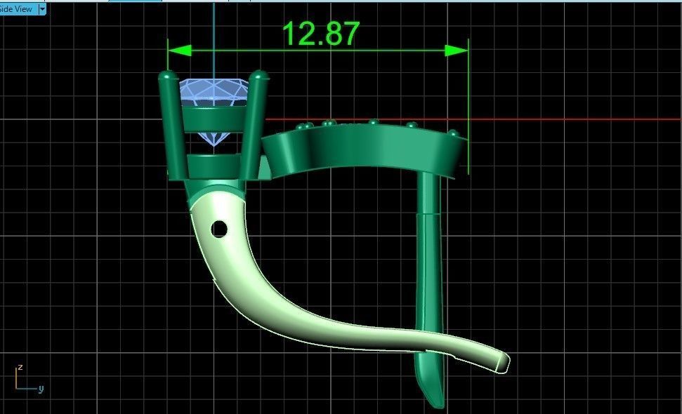 Elegant set engagement and earrings with round diamond 500 3D Model Collection_36