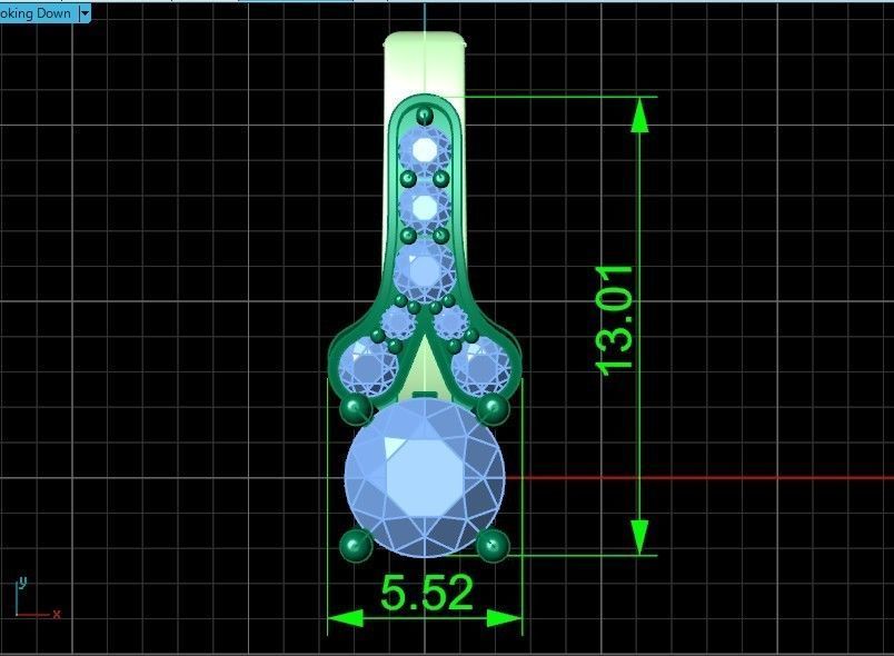 Elegant set engagement and earrings with round diamond 500 3D Model Collection_17