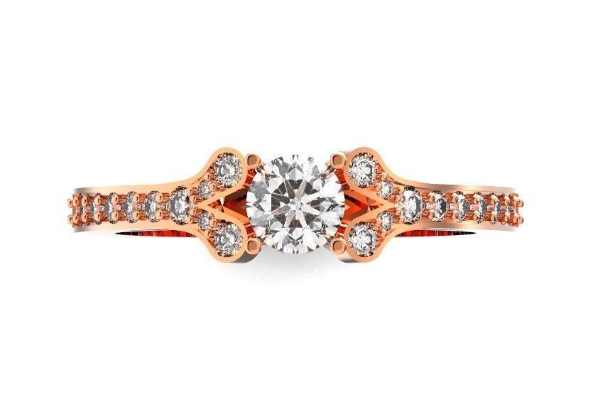 Elegant set engagement and earrings with round diamond 500 3D Model Collection_33