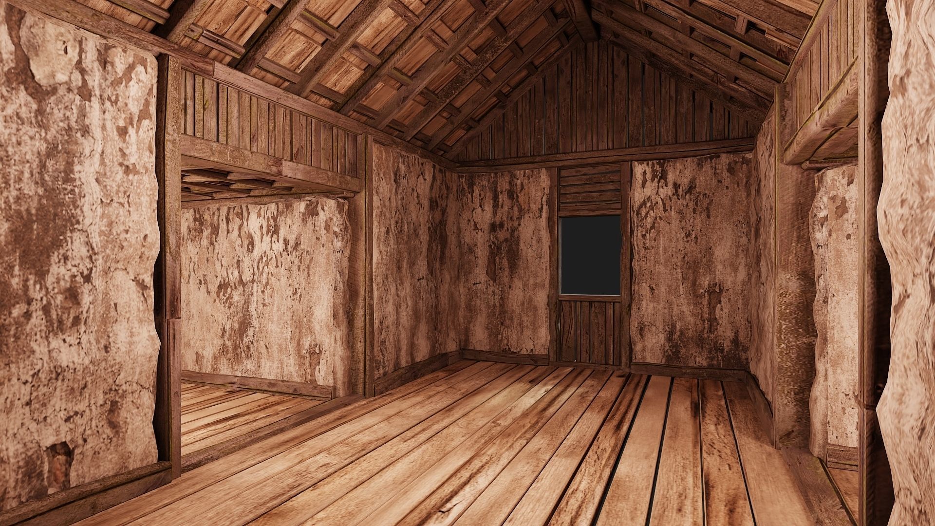 Old Medieval Building 4K Textures GameReady 128 Low-poly 3D model_5